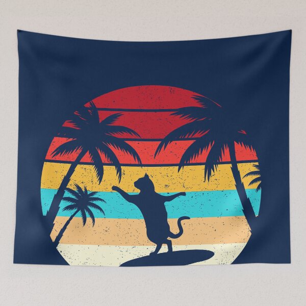 Item preview, cat surf gifts cute cat surfing summer  designed and sold by ELmezz.