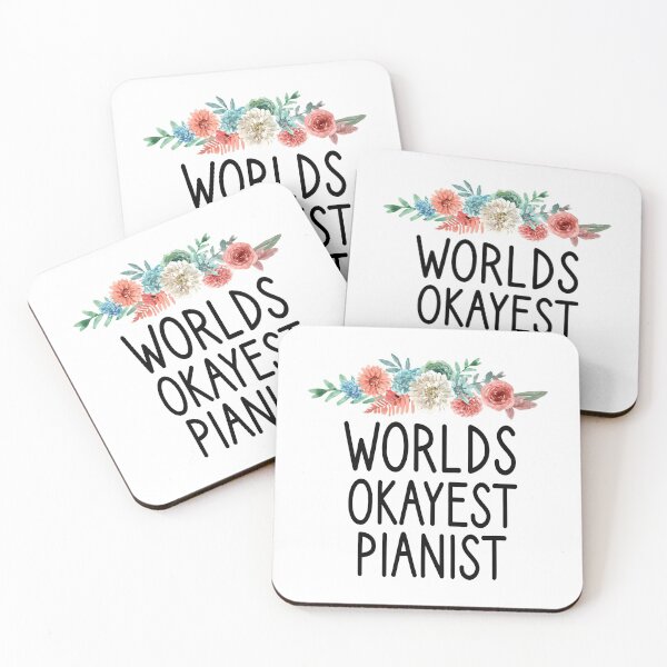 Item preview, worlds okayest pianist: Piano, Pianist , Piano Lover, Piano Musician, Piano Instructor, Piano Teacher Gift, Piano Gift, funny gift for pianist floral style designed and sold by Chamssou.