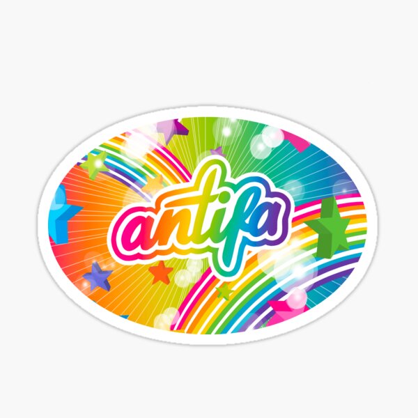Lisa Frank style ANT*FA logo type thing Sticker