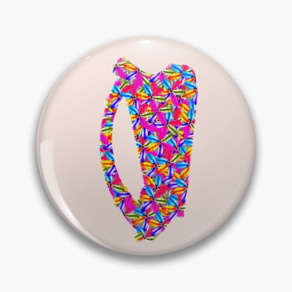 Item preview, Arpa celta con flores irlandesas color crema designed and sold by articlave.