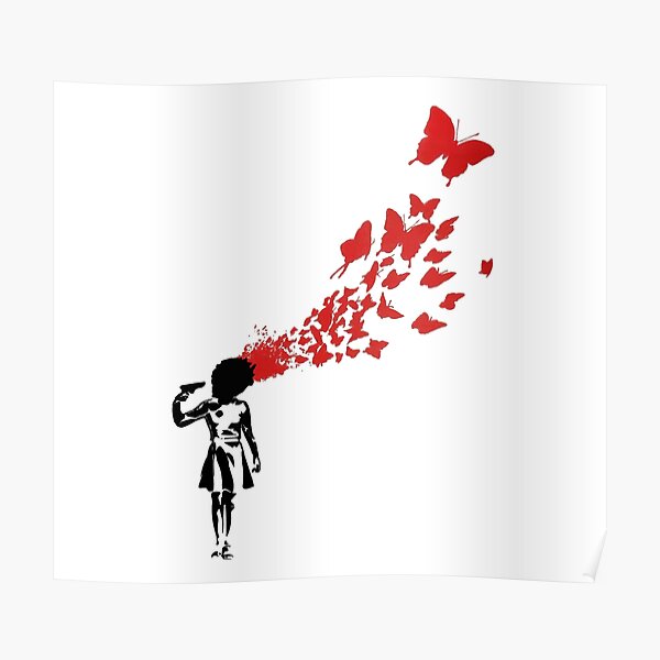 BANKSY Butterfly Suicide Girl Poster