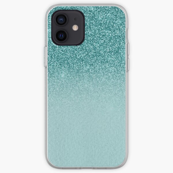 Teal Ombre Glitter Sparkle iPhone Soft Case