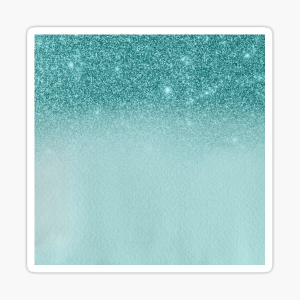 Teal Ombre Glitter Sparkle Sticker By Colorflowart Redbubble