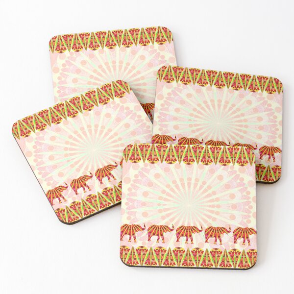 Item preview, Hot Elephant March in reds and oranges designed and sold by WatersEdgeGal.
