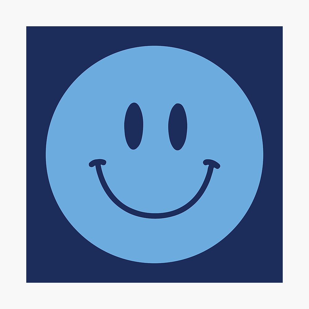 Blue Mcfc Smiley Face Happy Face Poster By Adamnicolson Redbubble