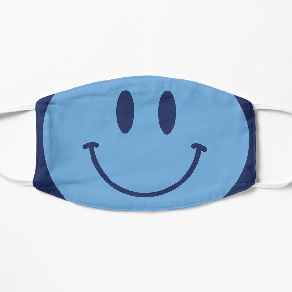 Cara sonriente azul MCFC :) Cara feliz Mascarilla plana