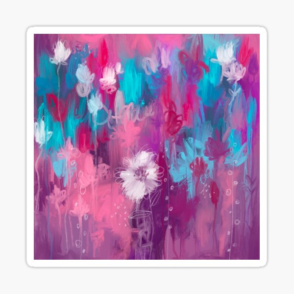 Lilac and Purple Meadow Sticker