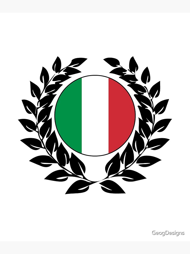 Poster mit Italien Flagge Fahne Lorbeerkranz italienisch Rom von  GeogDesigns
