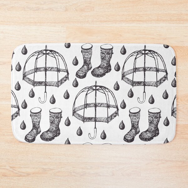 Item preview, Hand Drawn Umbrella and Rain Boots Pattern designed and sold by parazitgoodz.