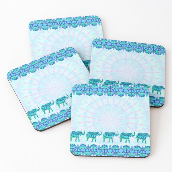 Item preview, Cool Elephant March in blue and green designed and sold by WatersEdgeGal.