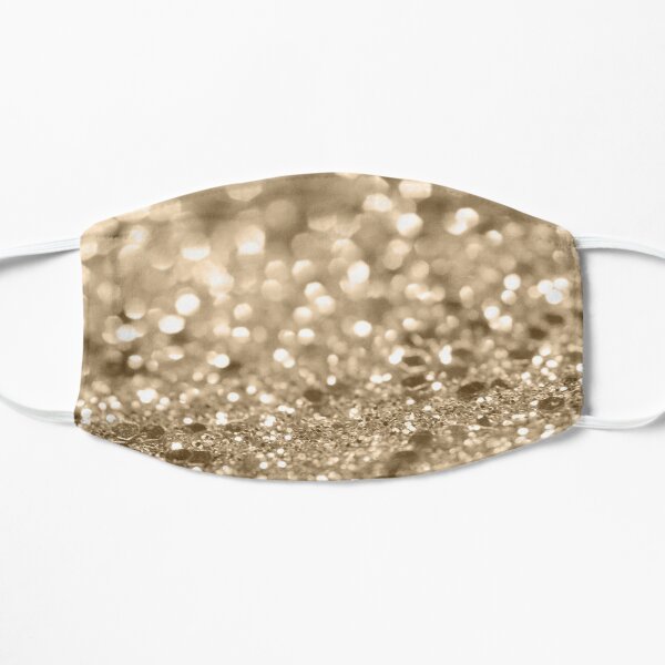 Champagne Gold Lady Glitter #2 (Faux Glitter) #shiny #decor #art Flat Mask