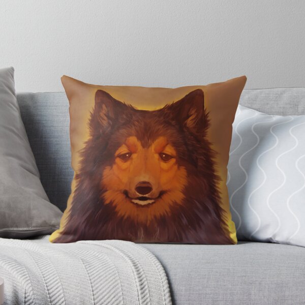 Sad dog Throw Pillow