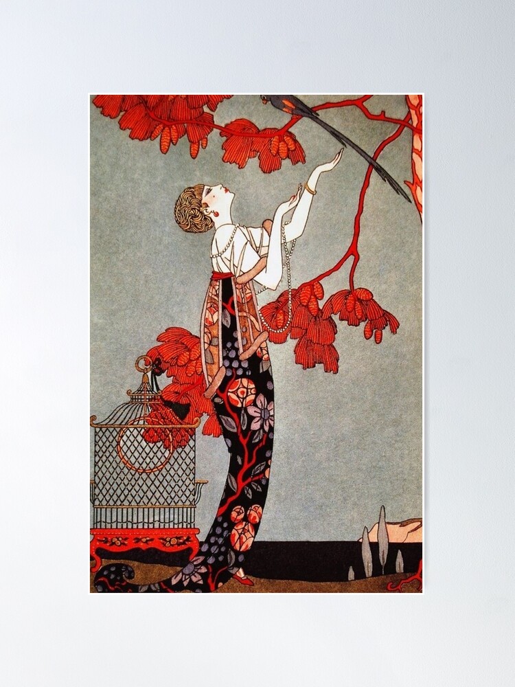 Alternate view of L'Oiseau Volage by George Barbier, 1914 Poster