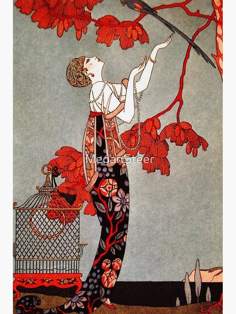 Thumbnail 3 of 3, Sticker, L'Oiseau Volage by George Barbier, 1914 designed and sold by MeganSteer.