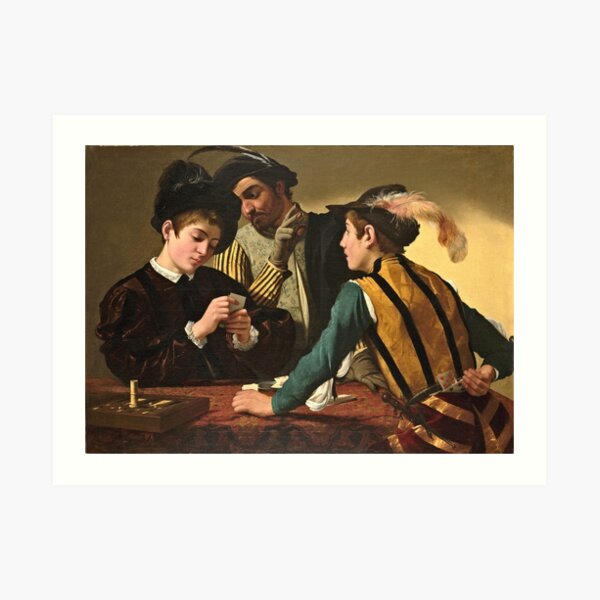Caravaggio - The Cardsharps Art Print