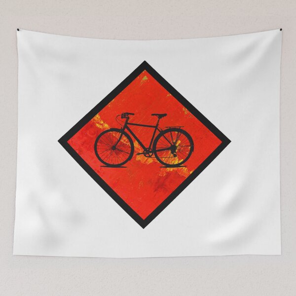 Item preview, Red Bike Yield Cycling Art designed and sold by NancyMerkle.