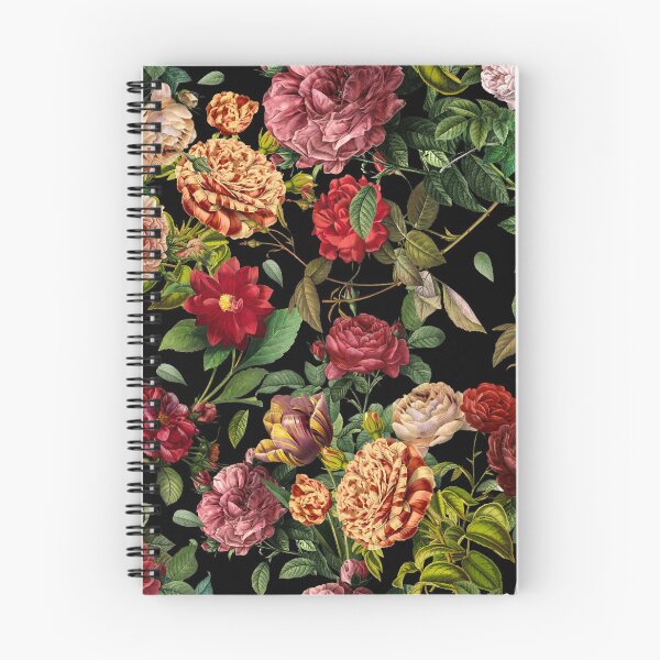 Item preview, Dalias rojas sobre negro designed and sold by Ivy & Foxglove Designs.
