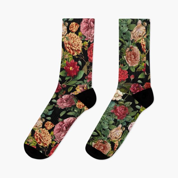 Item preview, Red dahlias on black designed and sold by Ivy & Foxglove Designs.