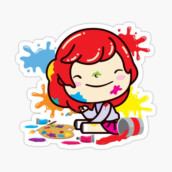Item preview, Girl Making A Mess with Paint designed and sold by Moonpie90.