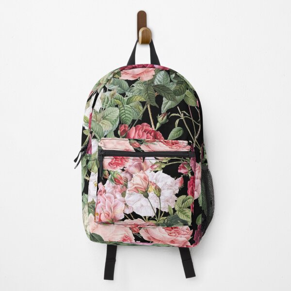 Aperçu de l'œuvre Roses roses et rouges sur fond noir créée et vendue par Ivy & Foxglove Designs.