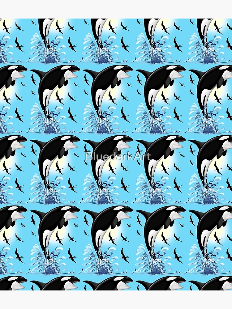 Orca Killer Whale jumping out the Ocean by BluedarkArt
