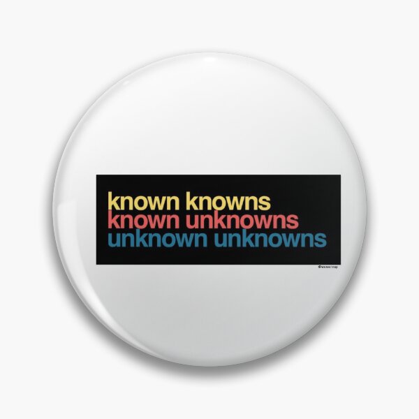 Item preview, Known Knowns Known Unknowns Unknown Unknowns designed and sold by weavernap.