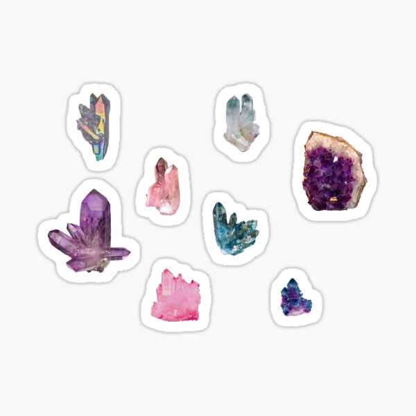 Purple Aesthetic Celestial Crystal Sticker, Starry Night Crystal Sticker,  Witchy Vibe Crystal Sticker, Purple Crystal Sticker