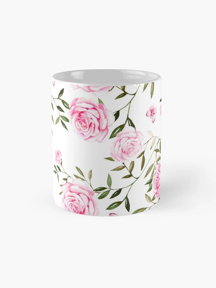 Thumbnail 4 of 6, Coffee Mug, Vintage Pink Roses designed and sold by RuthFurtado.