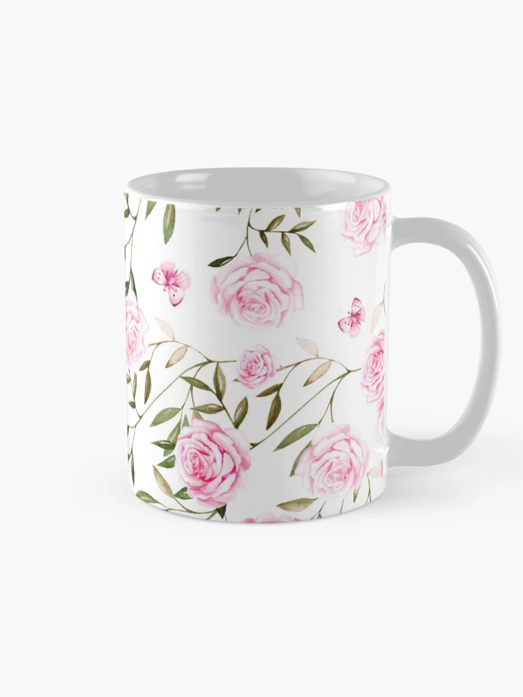 Thumbnail 3 of 6, Coffee Mug, Vintage Pink Roses designed and sold by RuthFurtado.