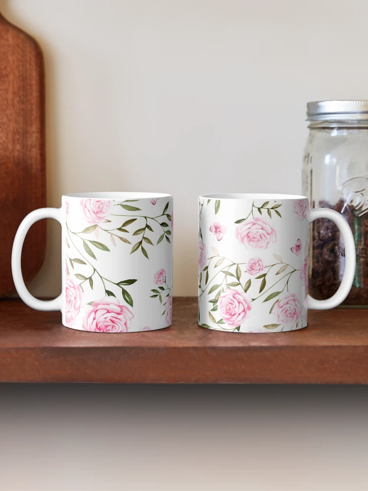 Thumbnail 2 of 6, Coffee Mug, Vintage Pink Roses designed and sold by RuthFurtado.
