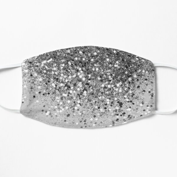 Soft Silver Gray Glitter #1 (Faux Glitter - Photography) #shiny #decor #art Flat Mask