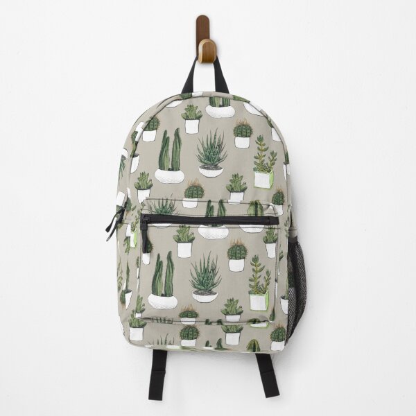 Watercolour Cacti & Succulents - Beige Backpack