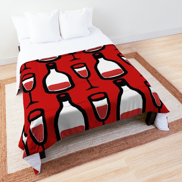 Wine glass and bottle vero minimal winery Comforter