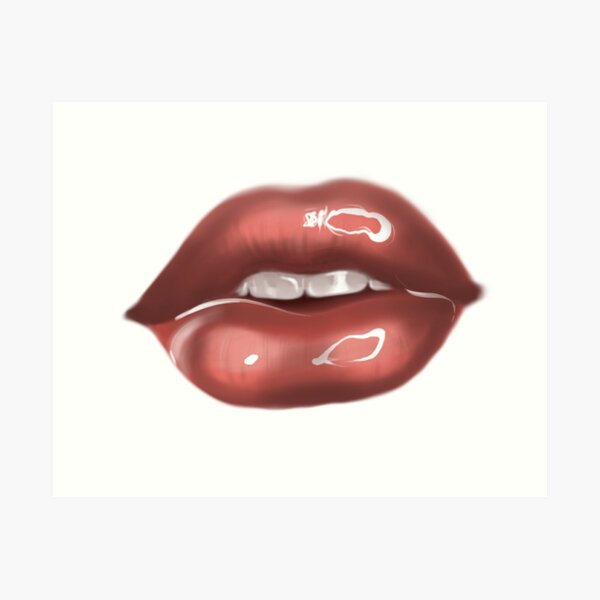 Black glitter lips, Open mouth, lips with teeth, make up, paint dripi Art  Board Print for Sale by AmandaGreenwood