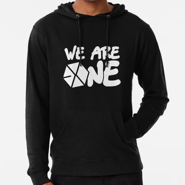 EXO - We Are One! (White Font) | Lightweight Hoodie