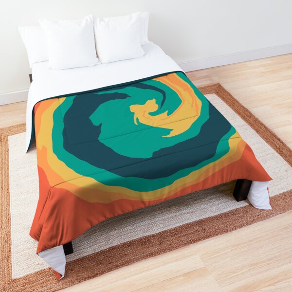 Abstract design dark blue and orange Comforter