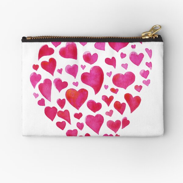 Many hearts Zipper Pouch