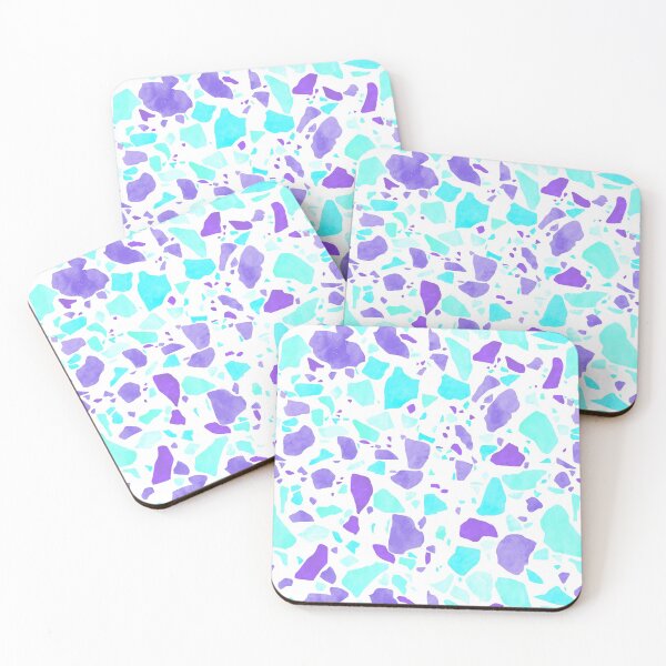 Item preview, Bright Teal and Purple Terrazzo Pattern designed and sold by Bumblefuzzies.