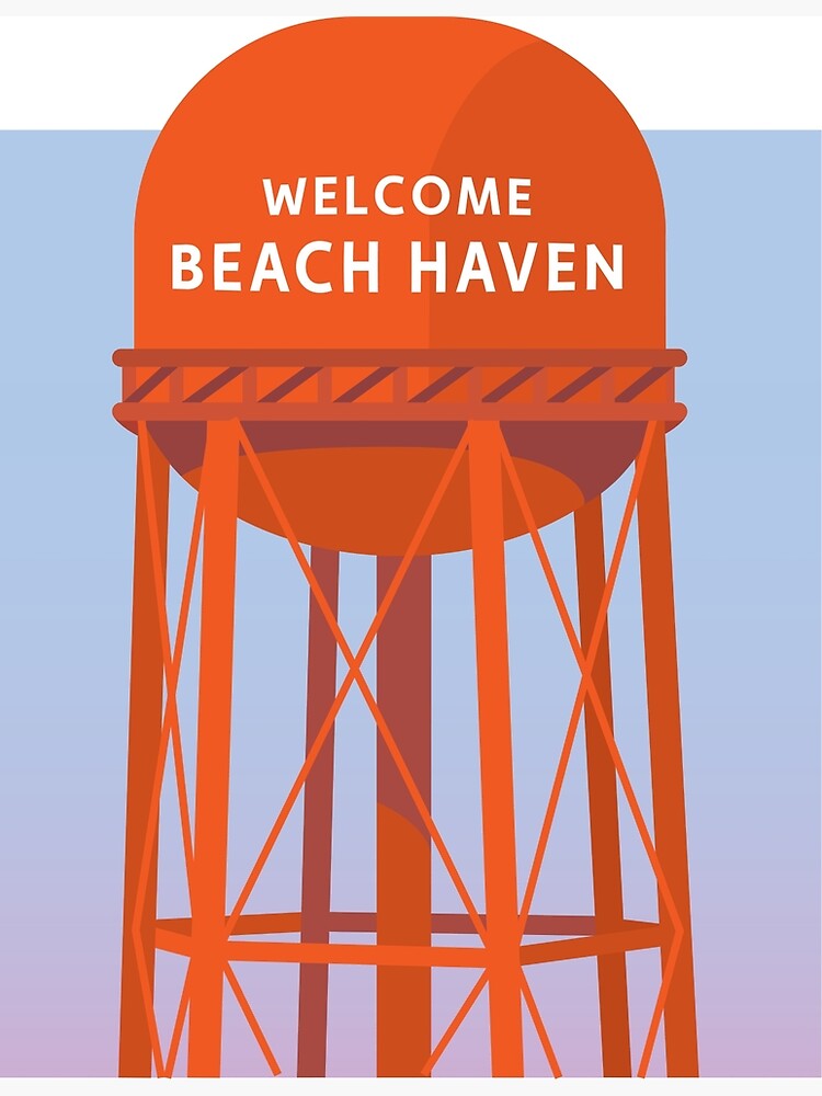 "Beach Haven Water Tower" Framed Art Print by cditty Redbubble