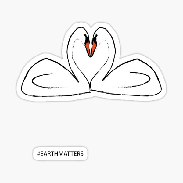 Swans Love ( Earth Matters) Sticker