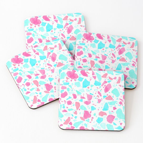 Item preview, Bright Pink and Blue Terrazzo Pattern designed and sold by Bumblefuzzies.