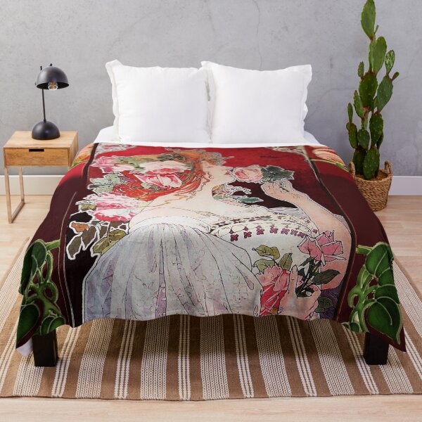Item preview, LADY WITH ROSES Art Nouveau Woman Portrait designed and sold by BulganLumini.