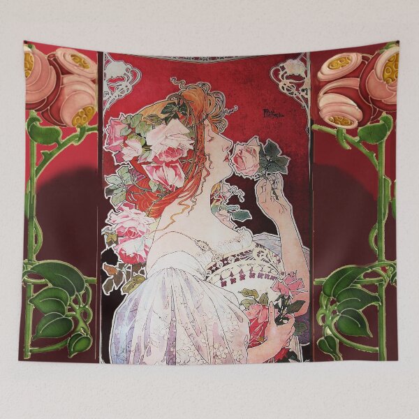 Item preview, LADY WITH ROSES Art Nouveau Woman Portrait designed and sold by BulganLumini.