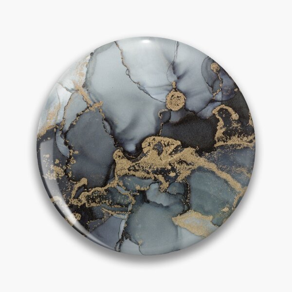 Item preview, Stormy Black Gold Marble Ink Abstract painting designed and sold by Olga Shvartsur.