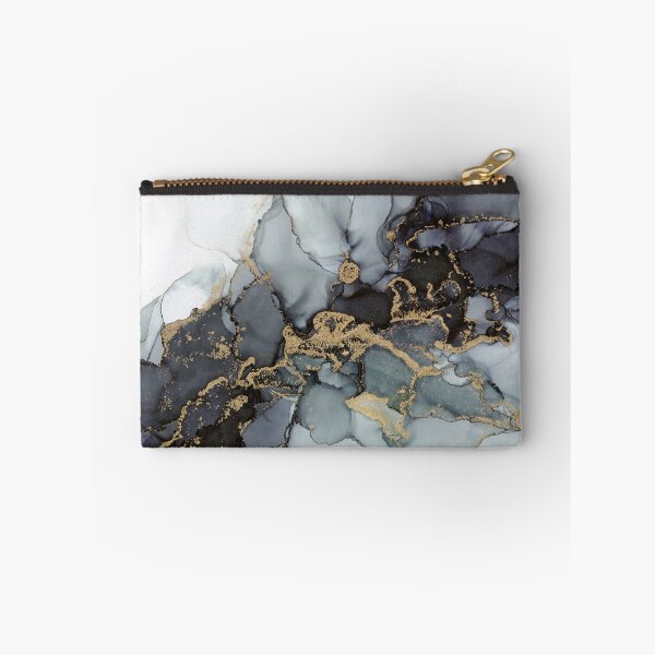 Item preview, Stormy Black Gold Marble Ink Abstract painting designed and sold by Olga Shvartsur.