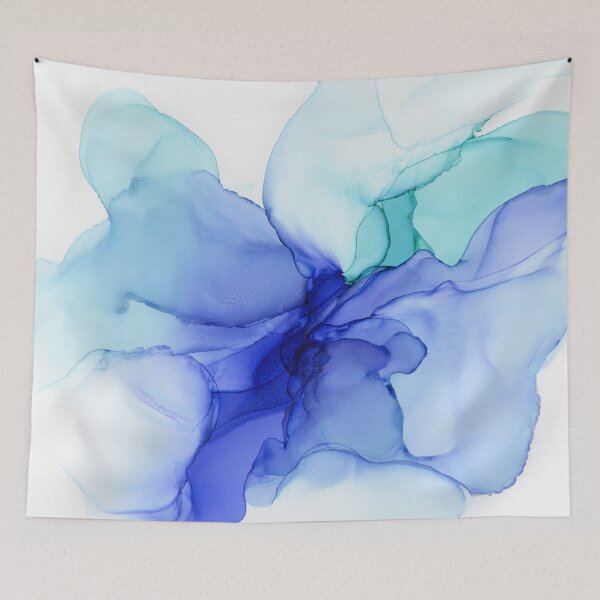 Item preview, Blue Abstract Floral Ink designed and sold by Olga Shvartsur.