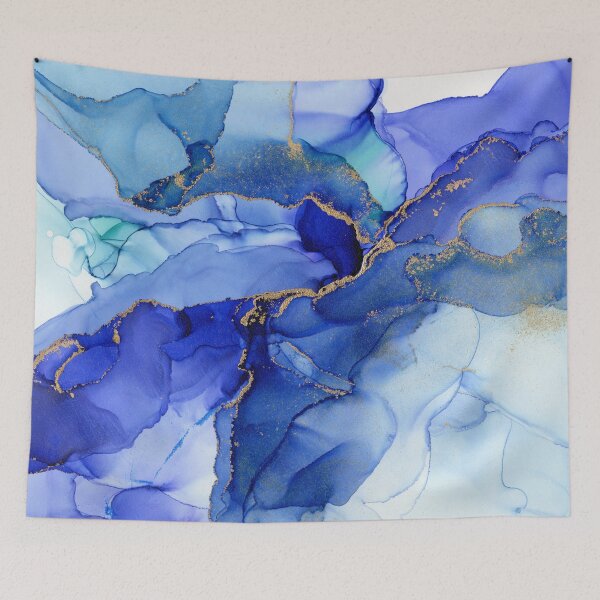 Item preview, Abstract Iris Blue Floral Ink designed and sold by Olga Shvartsur.