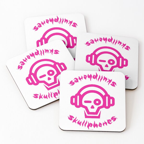 Item preview, SKULLPHONES logo skull pink magenta phones designed and sold by Radu-Gabriel.