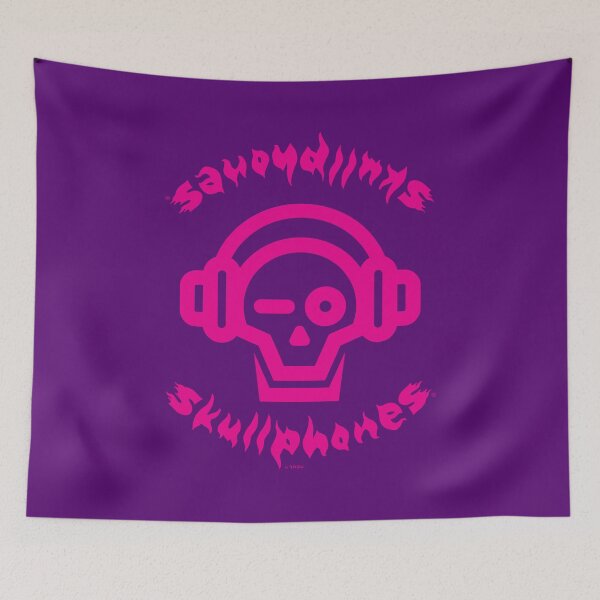 Item preview, SKULLPHONES logo skull pink magenta phones designed and sold by Radu-Gabriel.