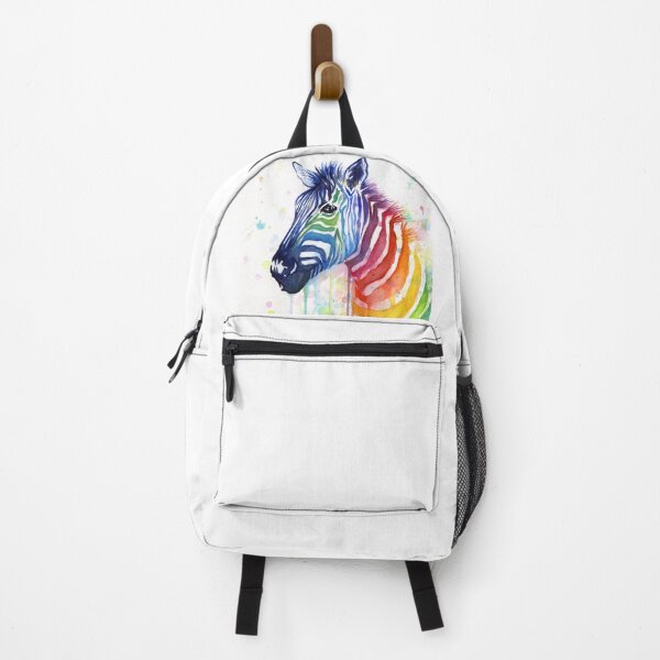 Item preview, Rainbow Zebra Watercolor Animal Painting designed and sold by Olga Shvartsur.